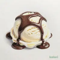 バニラアイス チョコレートソース