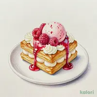 ガトー・ミルフィーユ　ラズベリー＆ストロベリージェラート