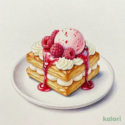 Mille-Feuille with Raspberry & Strawberry Gelato