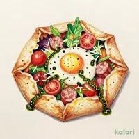 サルシッチャとたまごのサラダガレット
