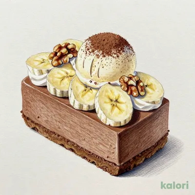 ベルギー産チョコのムース　バナナアイス添え