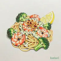 Shrimp and Broccoli Anchovy Cream Sauce Pasta
