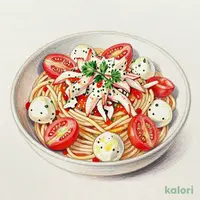 紅ずわい蟹とトマトの冷製生パスタ