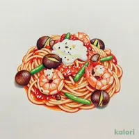 海老と栗のトマトクリームソースパスタ