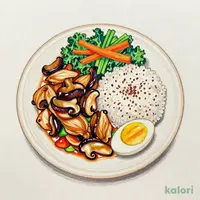 チキンときのこのバジル香るアジアンプレート