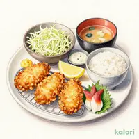 広島県産大粒カキフライと刺身御膳