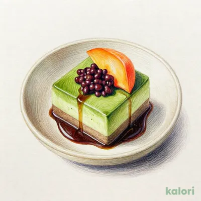 柿と抹茶ババロア