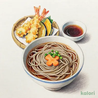 海老天ぷらそば（温）