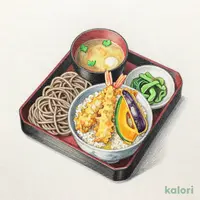 藍屋天丼(松)とそば膳