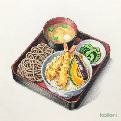 藍屋天丼（松）とそば膳