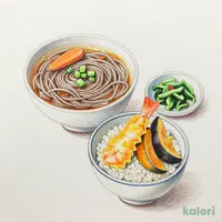藍屋天丼(竹)とそば膳