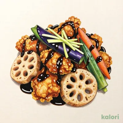 Fried Young Chicken with Vegetables in Black Vinegar Sauce