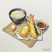 小柱かき揚げ稲庭うどんの御飯セット