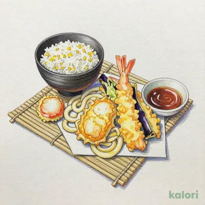 Scallop Kakiage Tempura and Inaniwa Udon Set