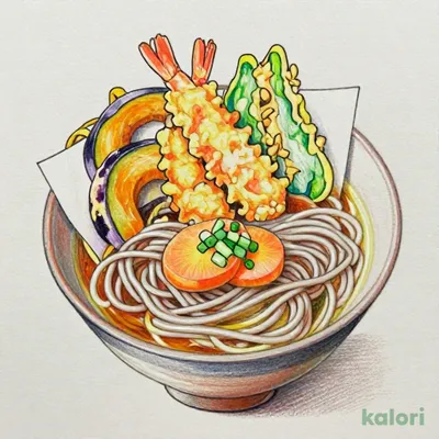 海老天ぷらそば