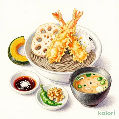 Three-color Shrimp Tempura Seiro Soba