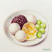 2色ぶどう白玉あんみつ