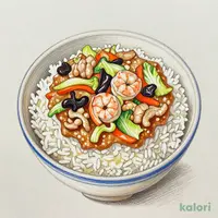 Chukadon (Stir-Fried Vegetables & Meat over Rice)