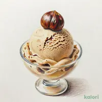 ほうじ茶アイス渋皮栗添え