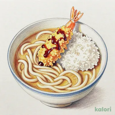 カレーうどん　ミニ天丼セット