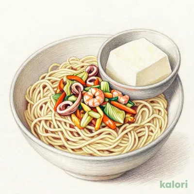 海鮮皿うどん　杏仁豆富セット