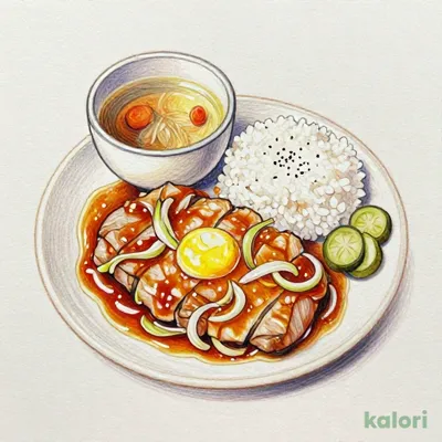 三元豚の『ロースかつ煮定食』