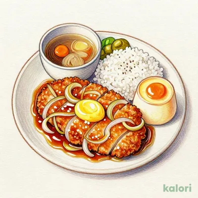 Sangenton Pork Loin Cutlet Simmered Set Meal with Chawanmushi