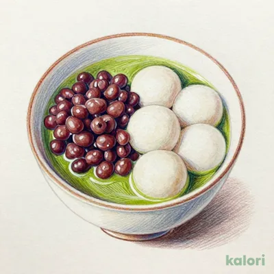 Chilled Matcha Zenzai (Sweet Red Bean Soup)