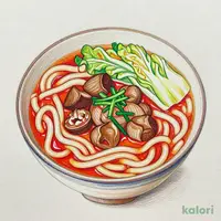 国産牛もつ鍋うどん（赤）