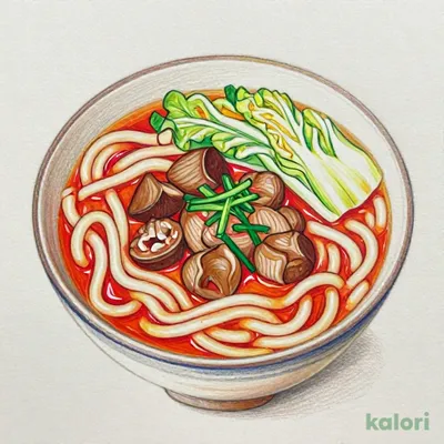 国産牛もつ鍋うどん（赤）