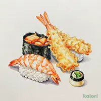 大海老天ぷら付　上にぎり寿司御膳　ミニデザート付