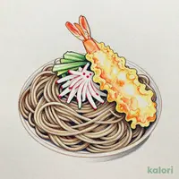 Two-Flavor Daikon Radish Soba with Large Shrimp Tempura