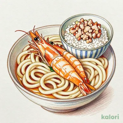 Sakura Shrimp Large Kakiage Tempura with Grated Daikon Udon and Mini Minced Tuna Rice Bowl