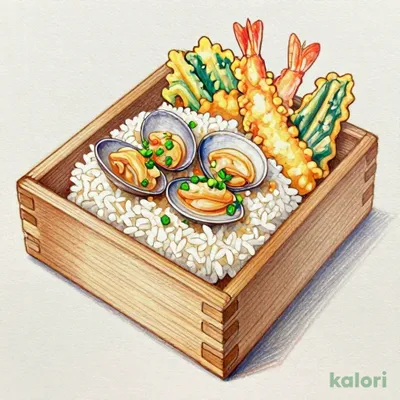 深川風あさりのわっぱご飯ランチ(天ぷら)