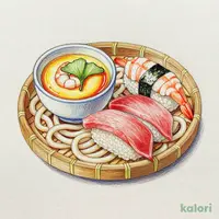 麵ランチ）セイロうどんと茶碗蒸し（お寿司2貫）