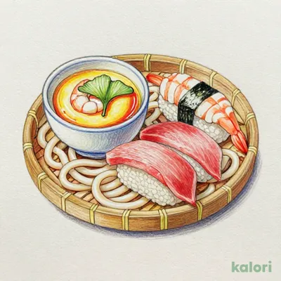 麵ランチ）セイロうどんと茶碗蒸し（お寿司2貫）