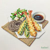 麵ランチ)天ぷら付きセイロそば(豆富のサラダ)
