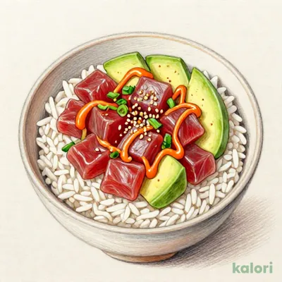 マグロとアボカドのポキ丼 チリマヨ