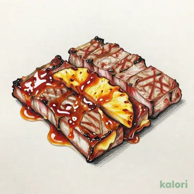 中落カルビカットステーキ パイナップルBBQソース