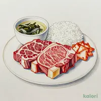 カルビ・ハラミ定食 160g