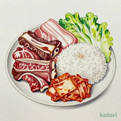 Wカルビ定食 200g