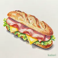 バゲットハムチーズサンド