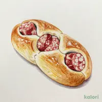 粗挽きソーセージのパン