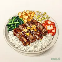Garlic Beef Rib Bento