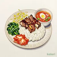 焼肉カルビ弁当&ユッケジャンスープセット
