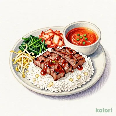 焼肉ロース弁当&ユッケジャンスープセット