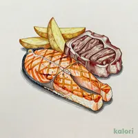 キングサーモン＆【豪州産】ランプステーキ 100g