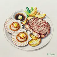 ホタテバター醤油＆【豪州産】テンダーロインステーキ 100g