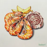 Jumbo Fried Shrimp & Australian Tenderloin Steak 100g