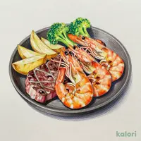 有頭海老＆【豪州産】テンダーロインステーキ 100g